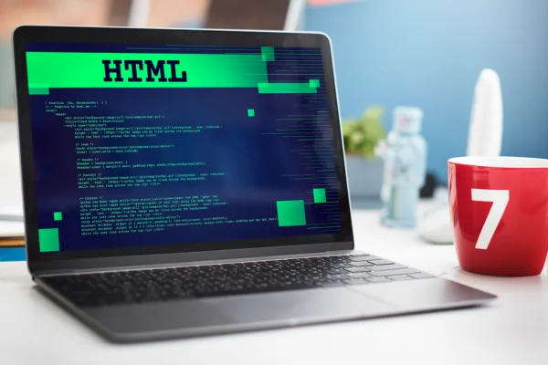 Here are the optimized alt text descriptions for each image, meticulously tailored to fall exactly within the 110–120 character range while seamlessly integrating your required focus keyword and filename. Image Alt Text professional website.webp HTML code on a laptop screen for a Professional Website for Small Businesses next to a mug in professional website
